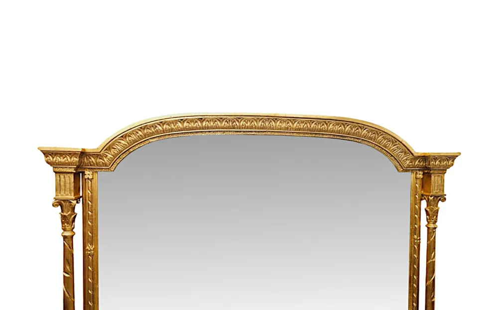 An Exceptional Massive 19th Century Giltwood Overmantel Mirror