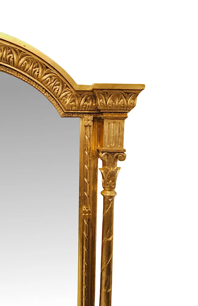 An Exceptional Massive 19th Century Giltwood Overmantel Mirror