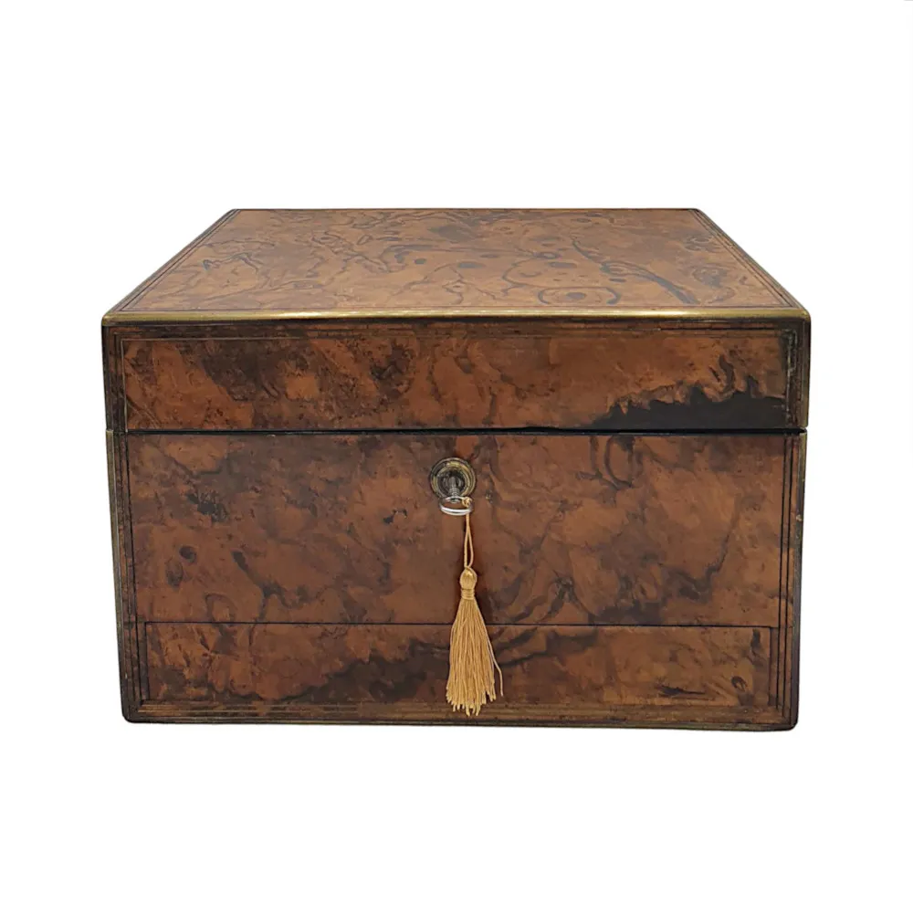 A Very Fine 19th Century Brass Bound Ladies Travelling Vanity Case