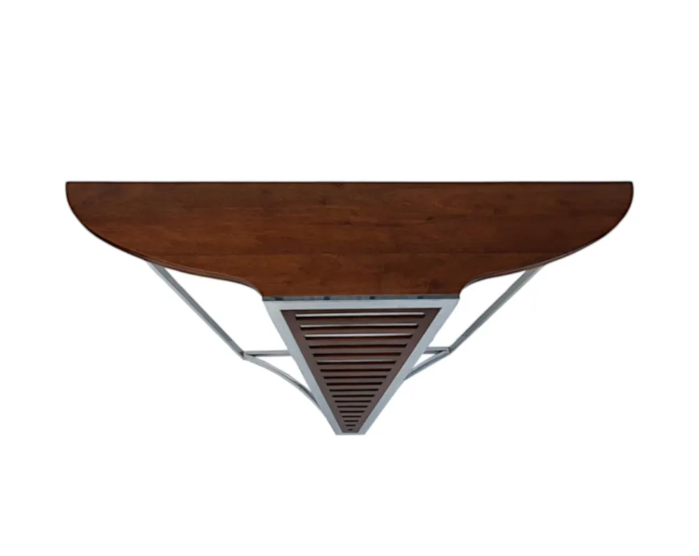 A Fabulous Art Deco Style Walnut and Chrome Console Table