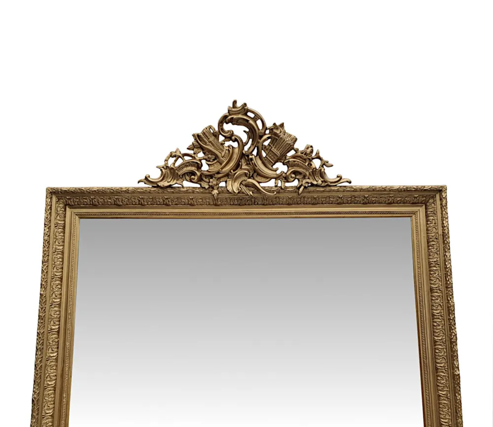 A Very Rare and Fine 19th Century Overmantel or Leaner Mirror