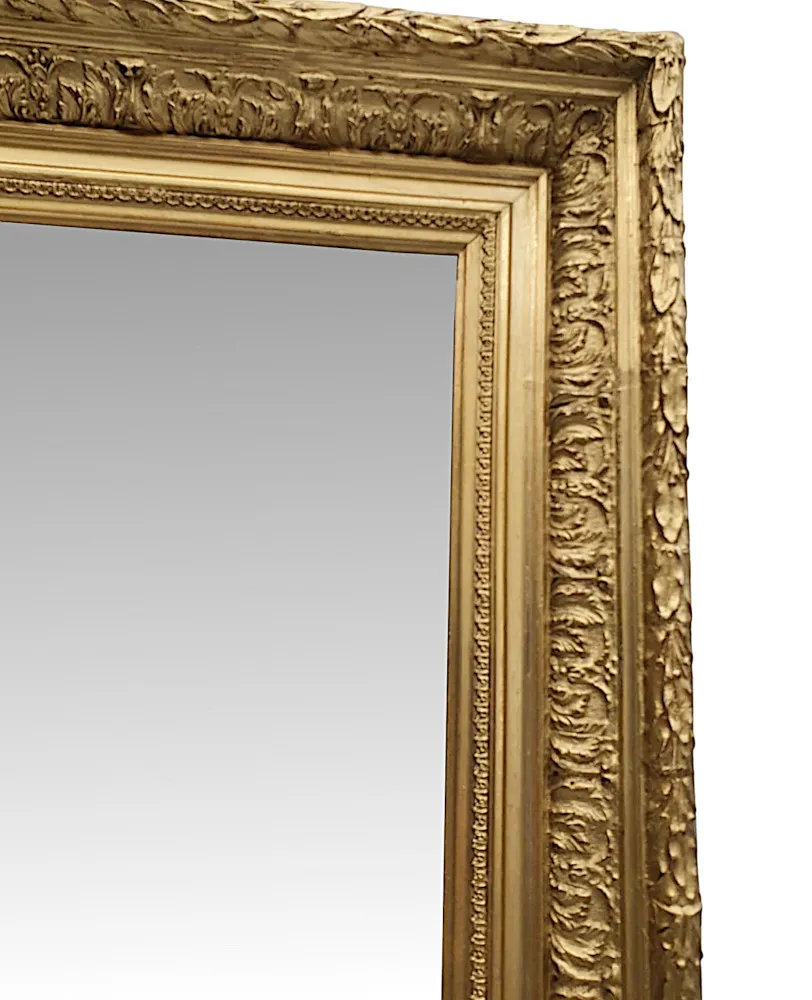 A Very Rare and Fine 19th Century Overmantel or Leaner Mirror