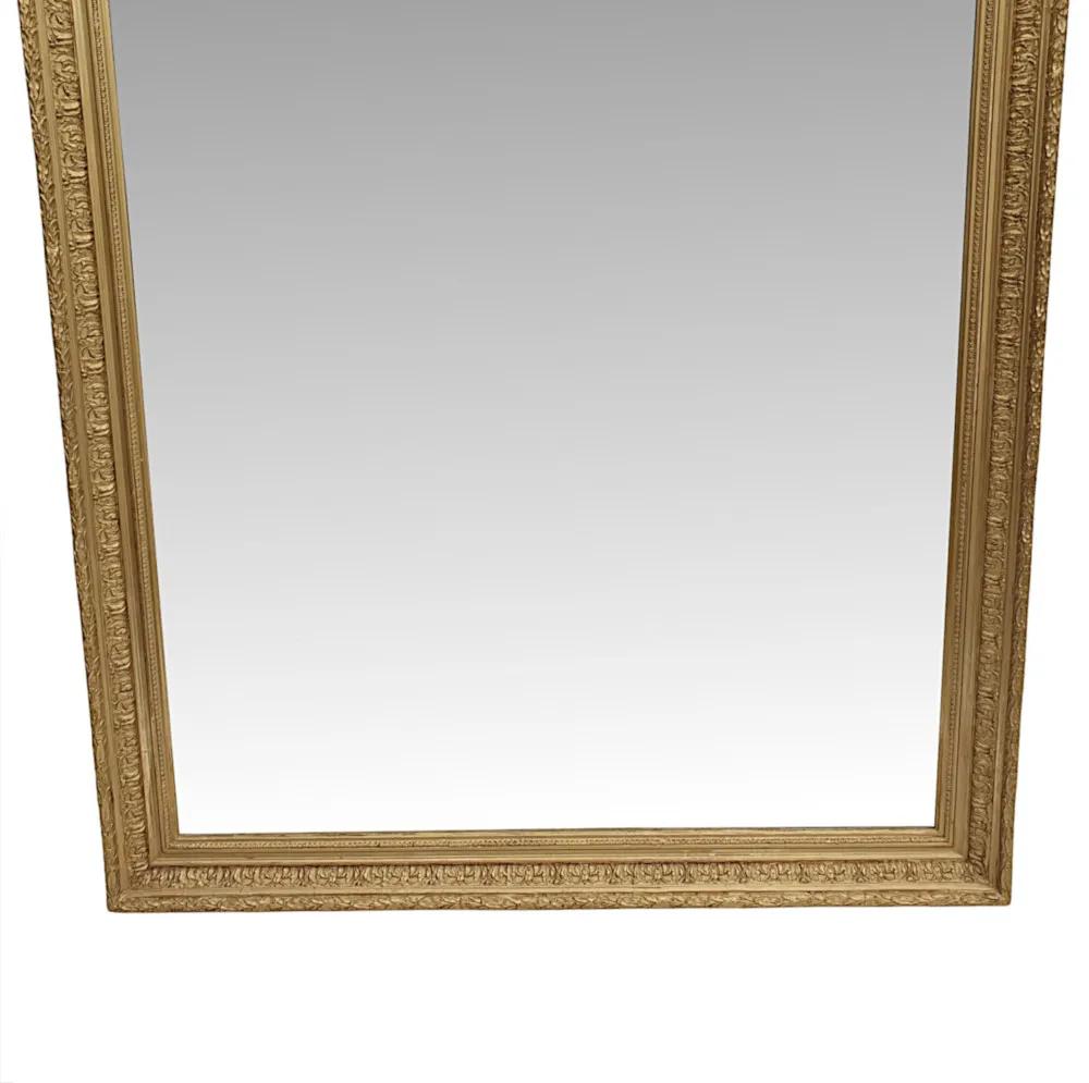 A Very Rare and Fine 19th Century Overmantel or Leaner Mirror