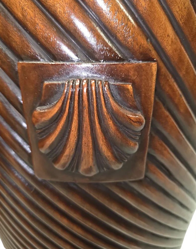A Stunning Hand Carved Irish Design Large Peat Bucket