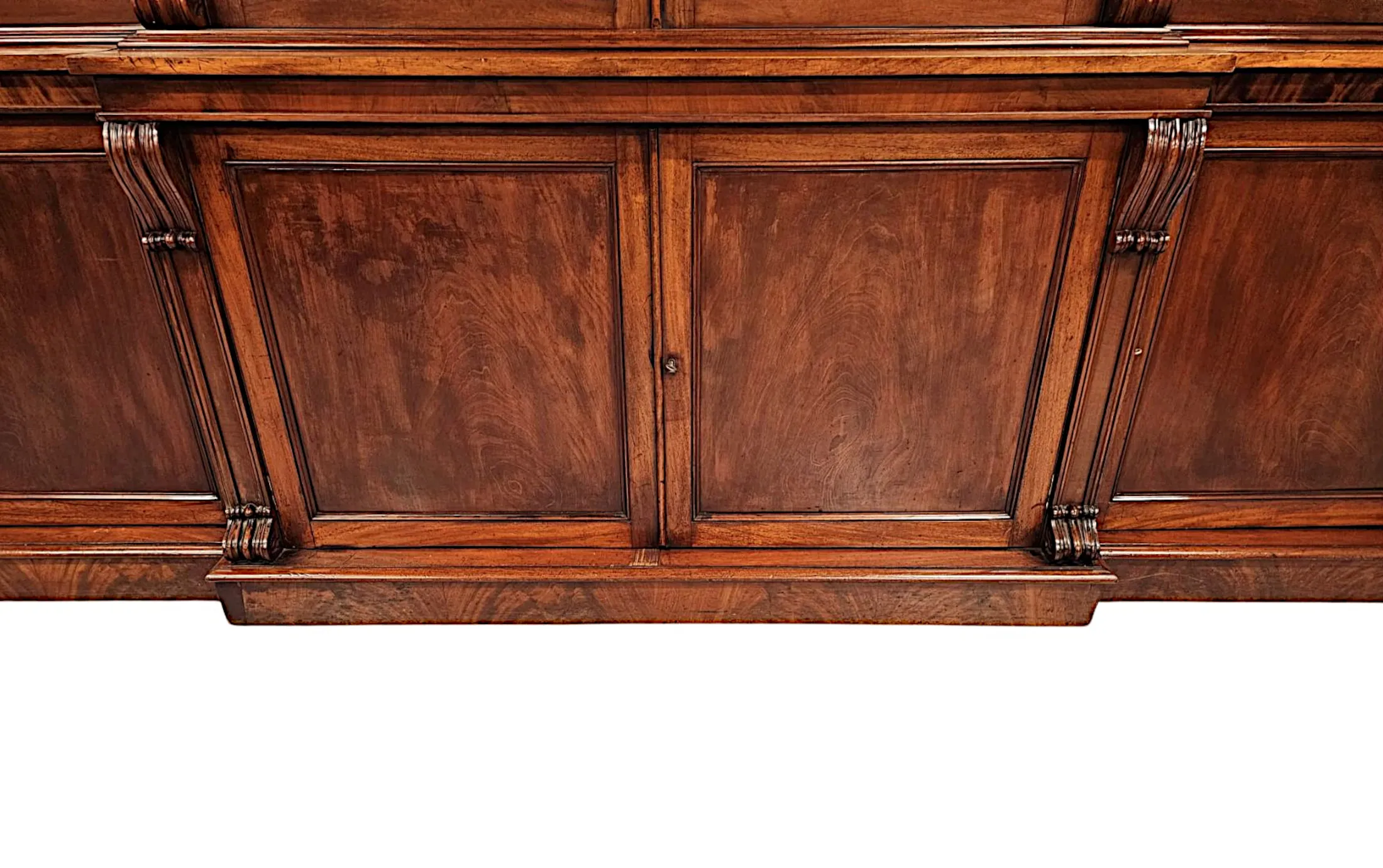 A Very Rare 19th Century Irish Four Door Breakfront Bookcase Labelled 'Strahan of Dublin'