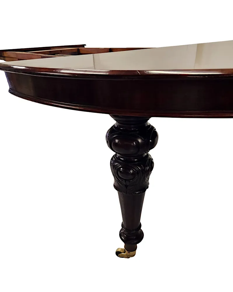 A Very Rare and Fine Irish 19th Century Four Leaf Extending Dining Table in the Manner of Strahan of Dublin