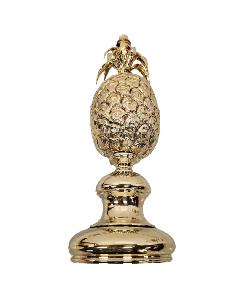  A Very Rare Pair of 1970's Brass Pineapple Table Lamps