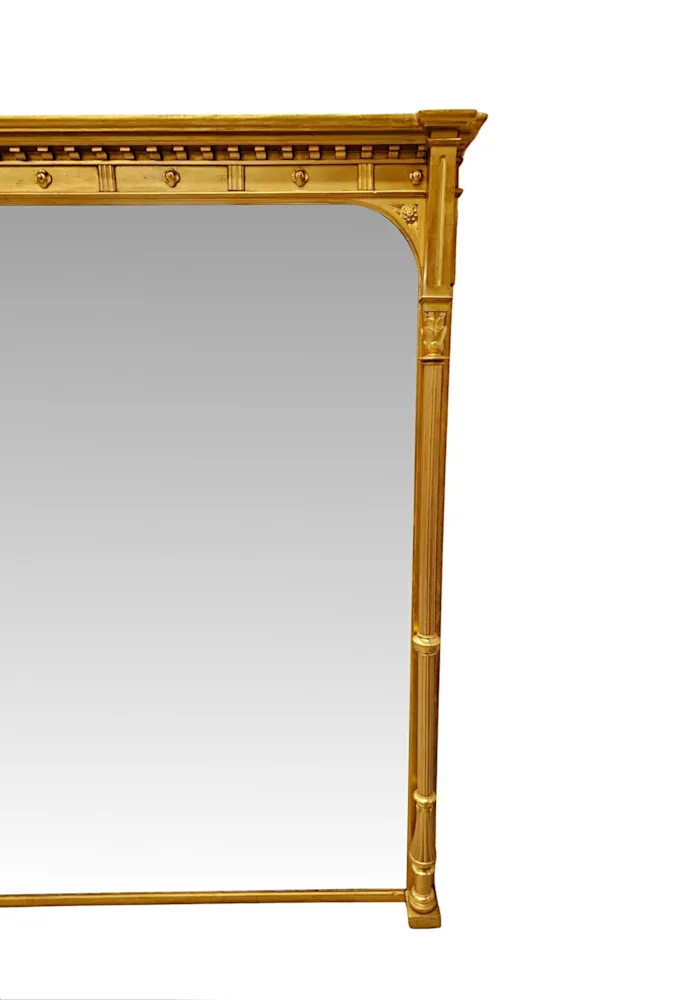  A Very Fine and Large 19th Century Giltwood Overmantel Mirror