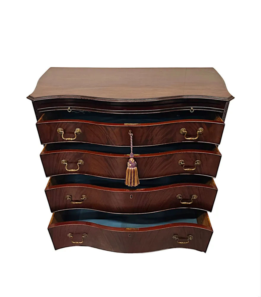 A Very Fine Early 20th Century Serpentine Chest of Drawers