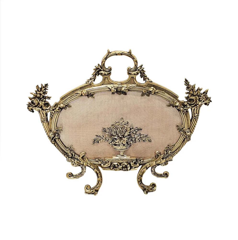  A Very Fine 19th Century Fully Restored Brass Fire Screen 