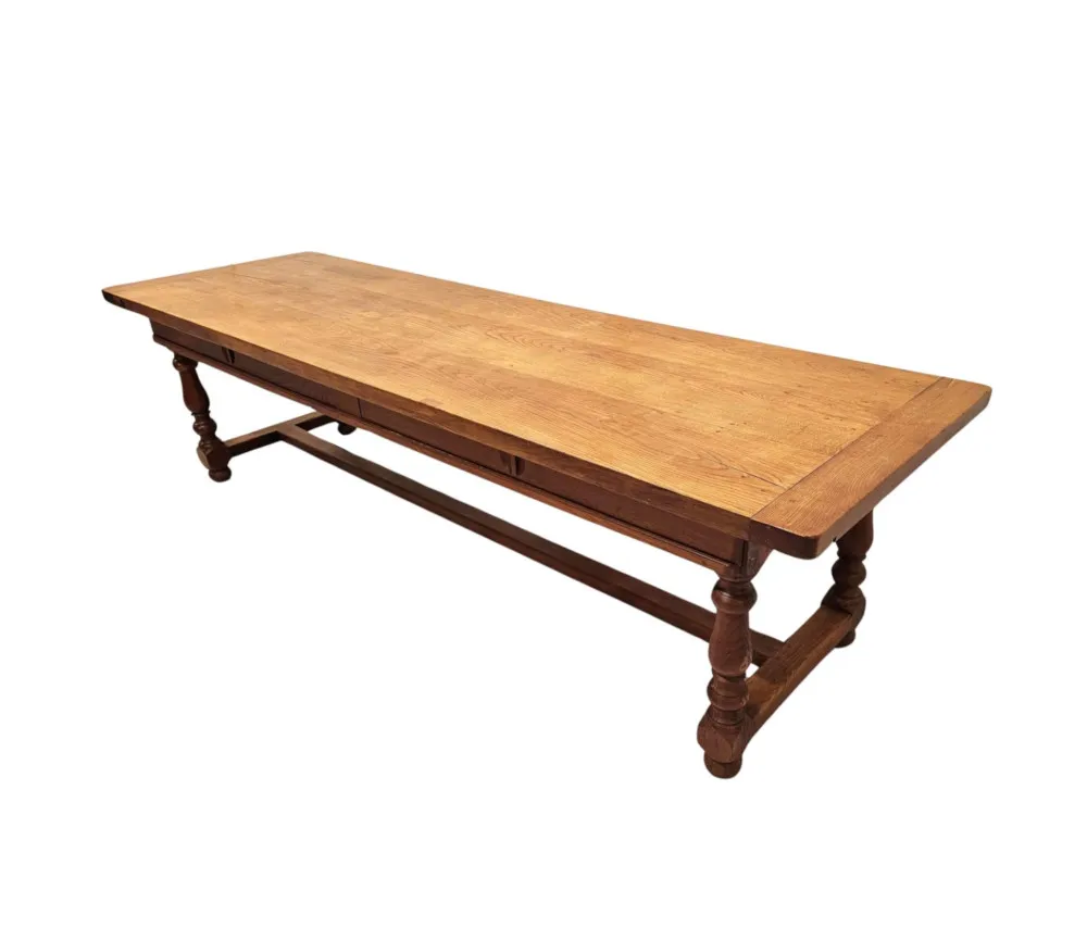 A Stunning and Large 19th Century Solid Oak Refectory Dining Table 