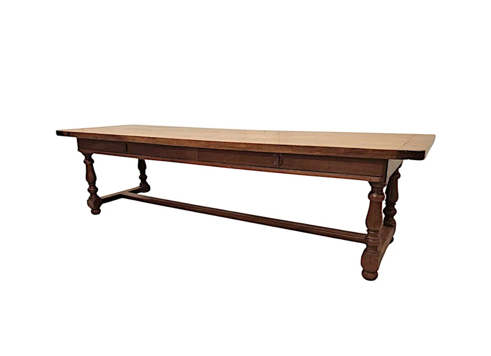 A Stunning and Large 19th Century Solid Oak Refectory Dining Table 