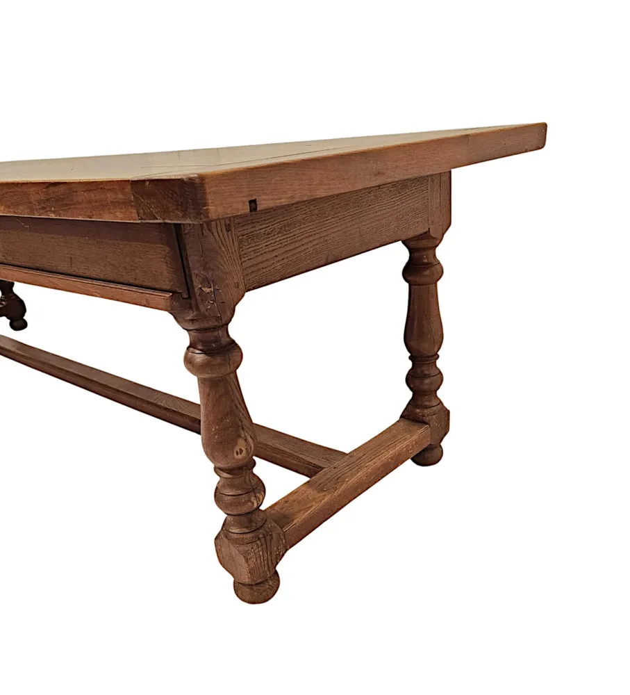 A Stunning and Large 19th Century Solid Oak Refectory Dining Table 