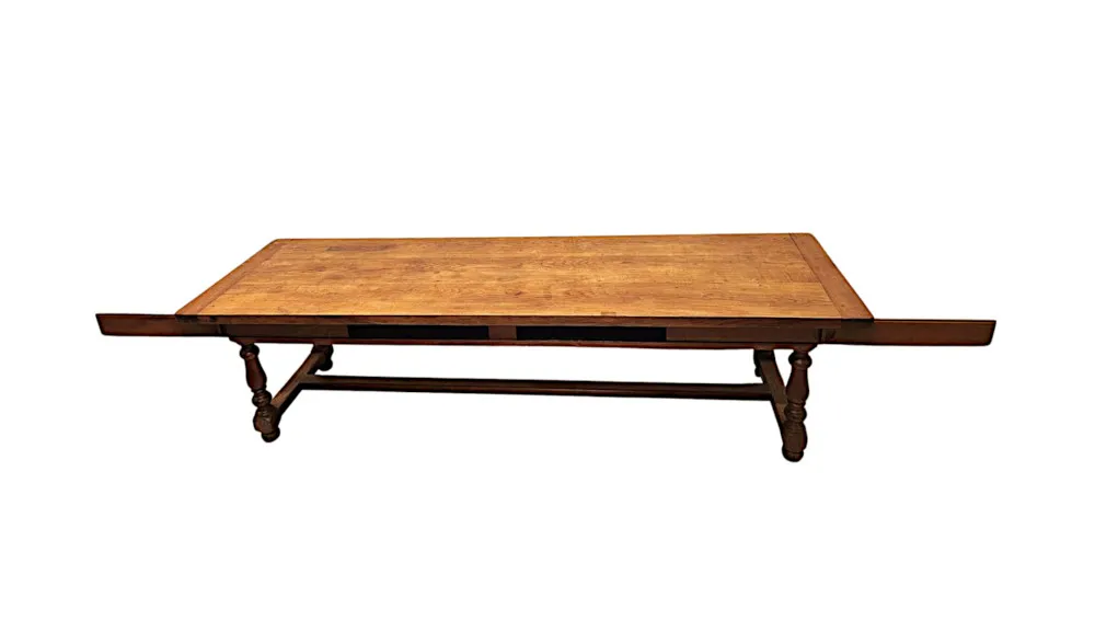 A Stunning and Large 19th Century Solid Oak Refectory Dining Table 