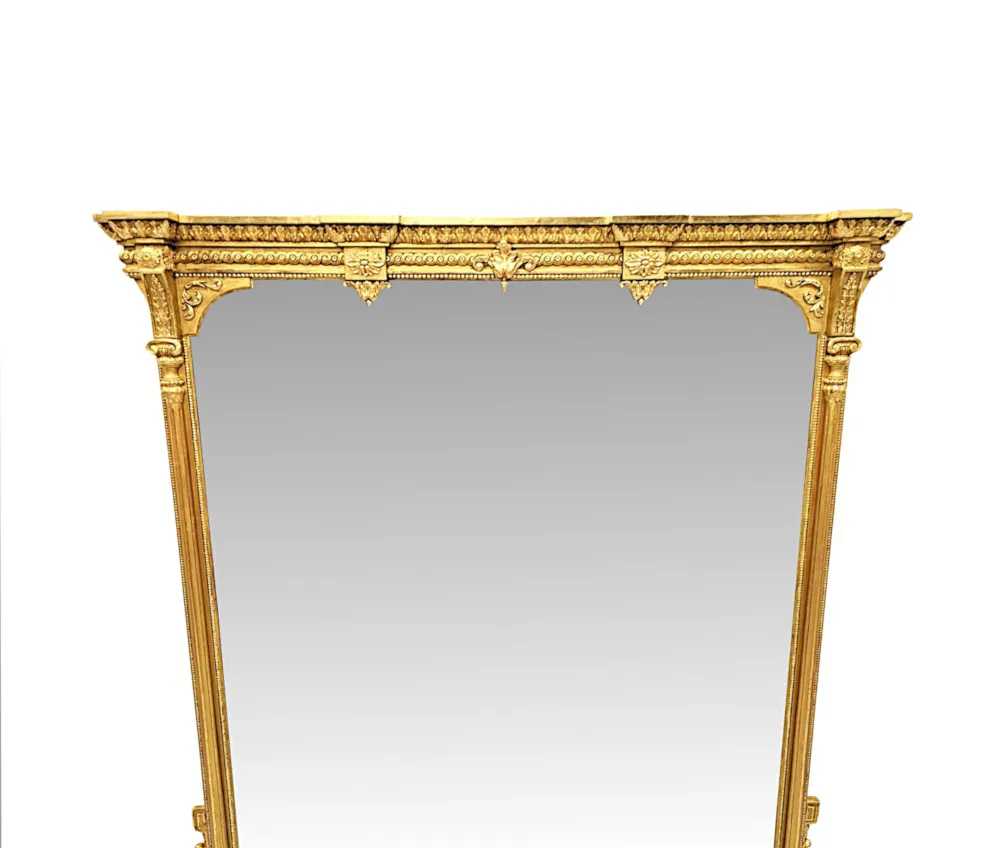 A Stunning Large 19th Century Giltwood Overmantel Mirror