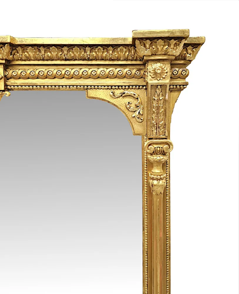A Stunning Large 19th Century Giltwood Overmantel Mirror