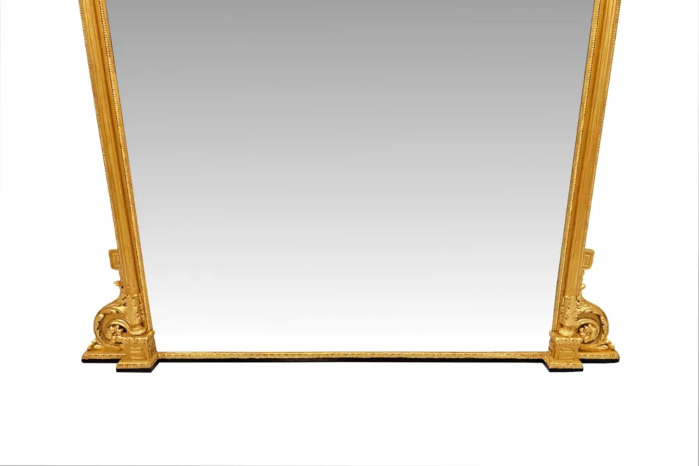 A Stunning Large 19th Century Giltwood Overmantel Mirror