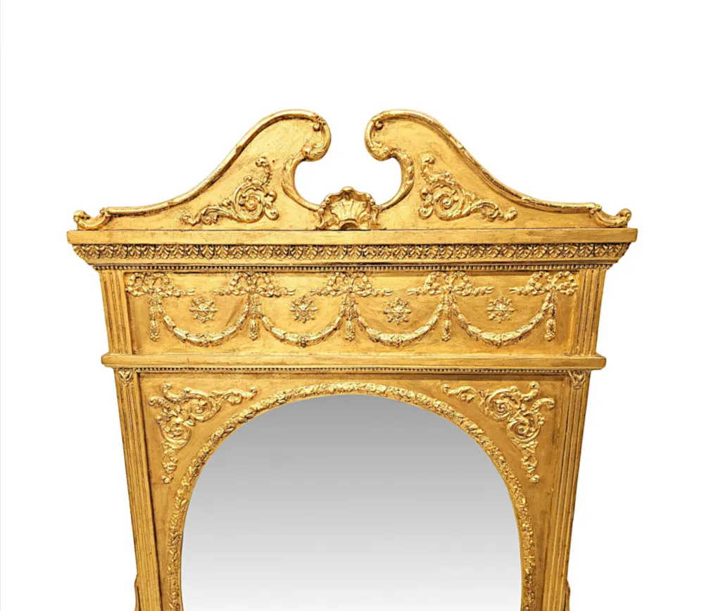 A Stunning 19th Century Adams Design Giltwood Overmantel or Hall Mirror 