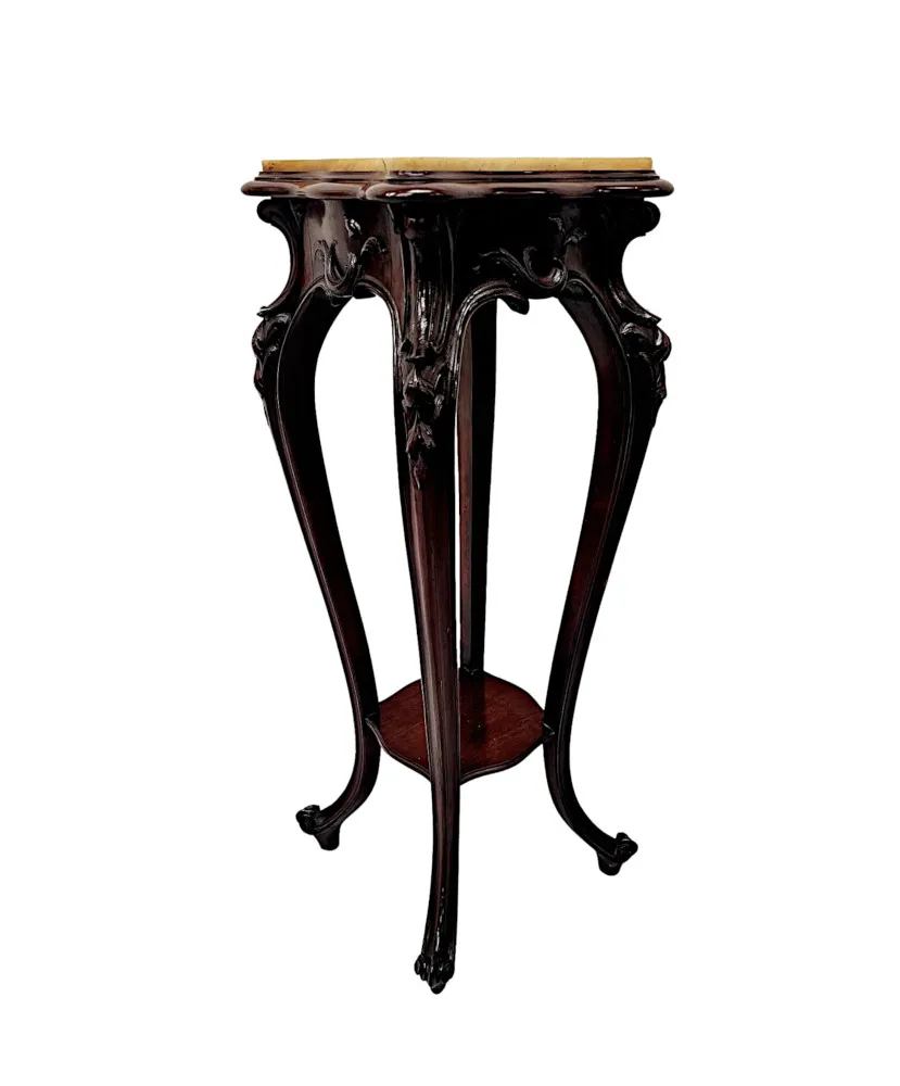 A Stunning Pair of 19th Century Alabaster Top Plant or Bust Stands
