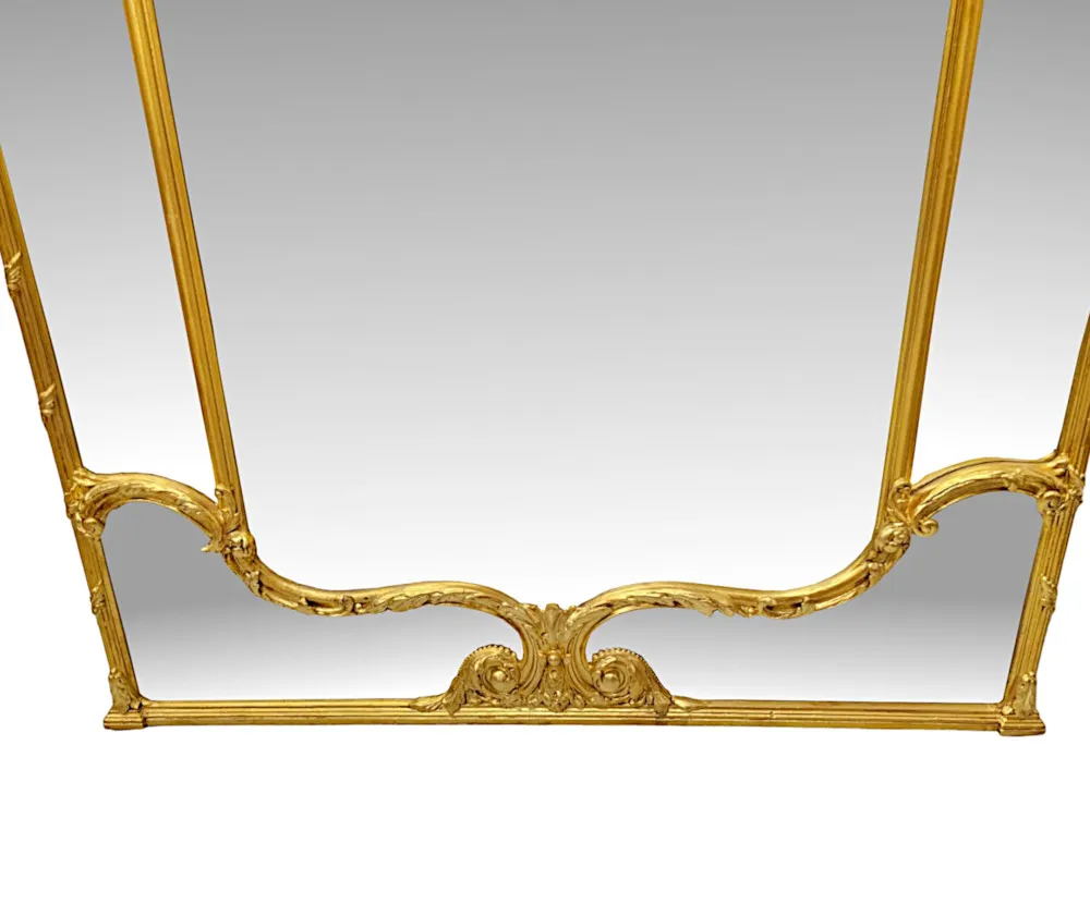  A Very Rare and Impressive 19th Century Giltwood Margin Overmantel Mirror