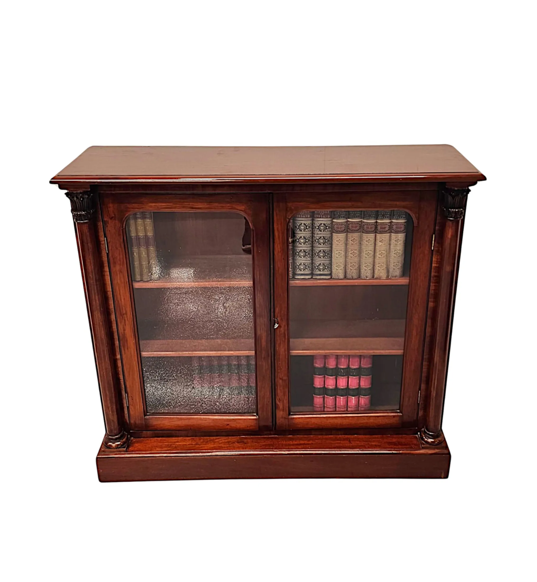 A Very Fine 19th Century Irish Mahogany Floor Bookcase in the Manner of 'Williams and Gibton'