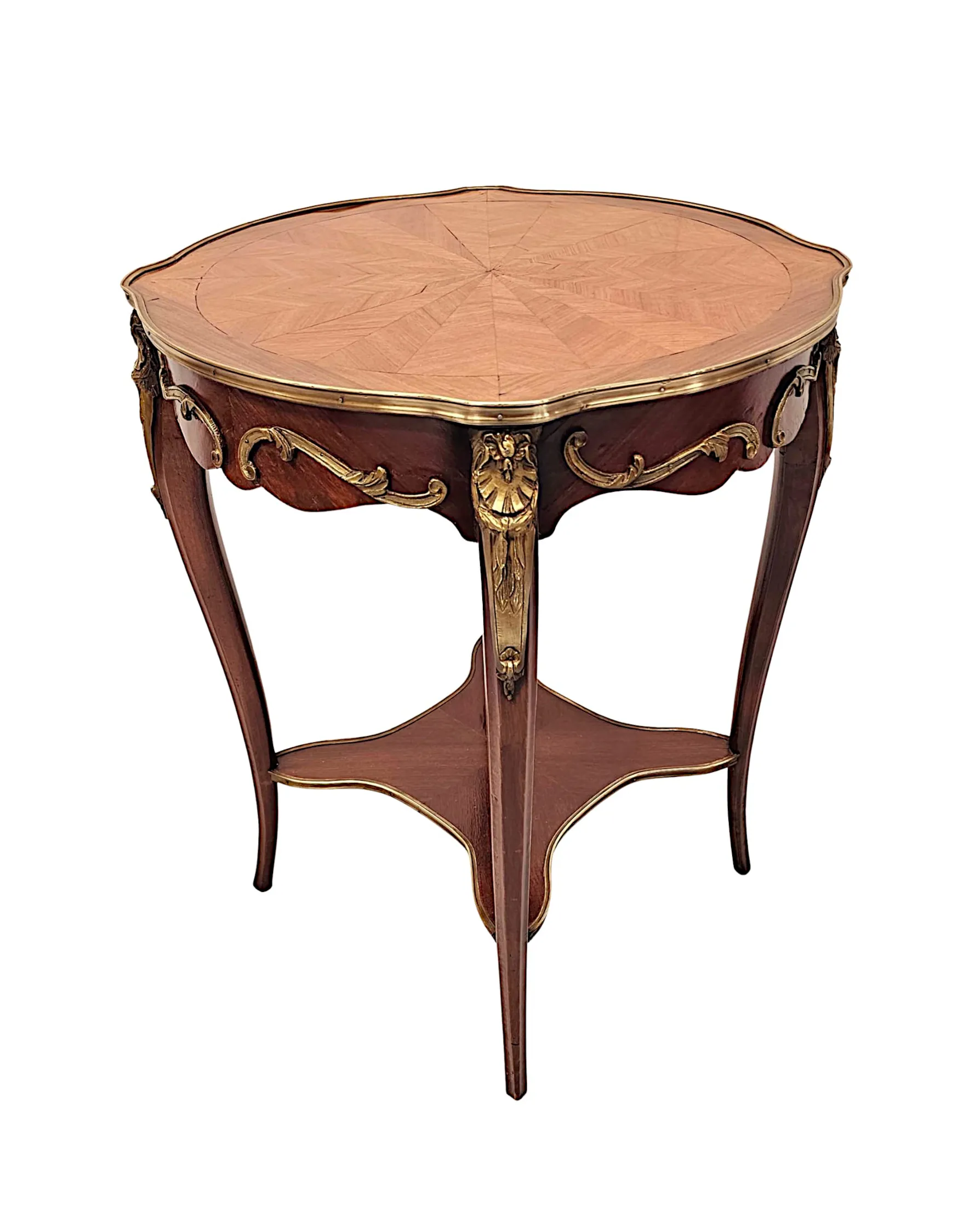 A Very Fine Early 20th Century Brass Mounted Lamp or Occasional Table