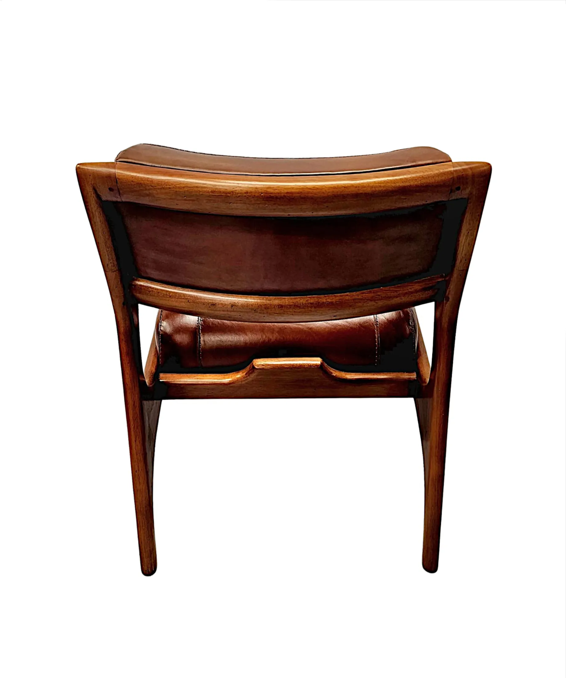 A Stunning Mid Century Design Leather and Walnut Armchair