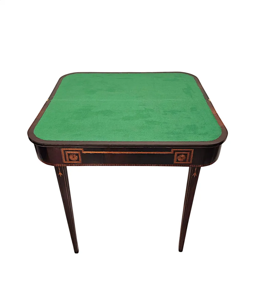 A Very Rare Pair of Early 19th Century Regency Inlaid Card Tables