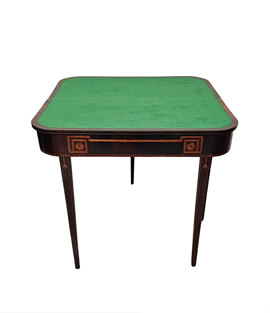A Very Rare Pair of Early 19th Century Regency Inlaid Card Tables
