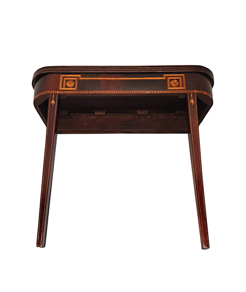A Very Rare Pair of Early 19th Century Regency Inlaid Card Tables