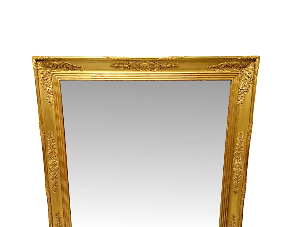 A Fabulous Large Size 19th Century Giltwood Overmantel or Hall Mirror
