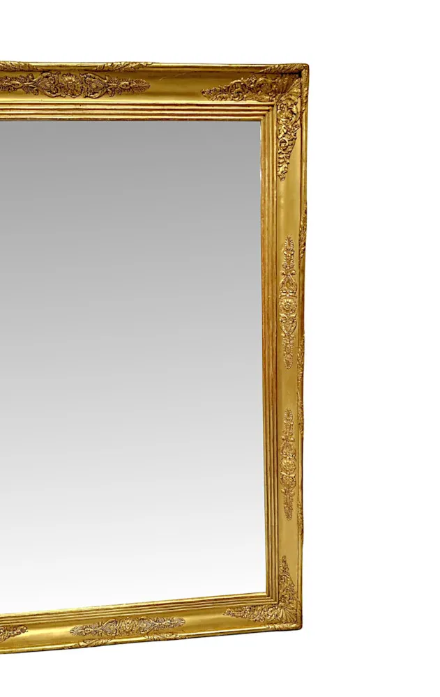 A Fabulous Large Size 19th Century Giltwood Overmantel or Hall Mirror