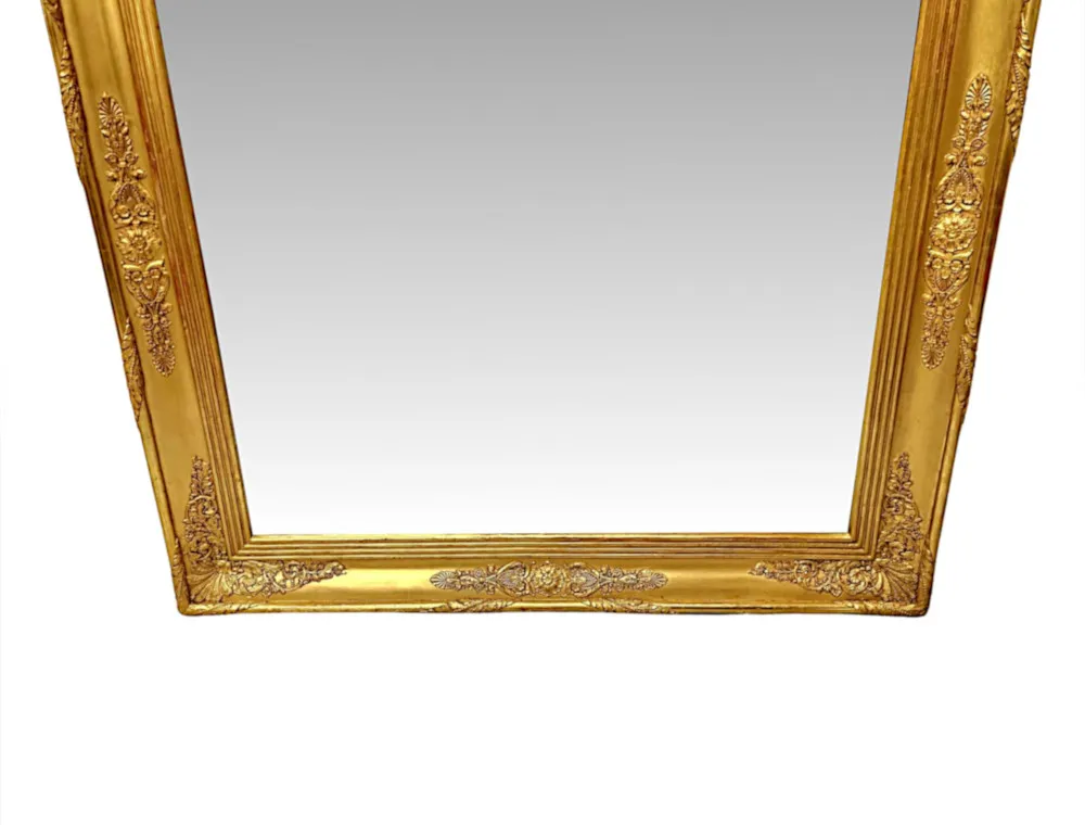 A Fabulous Large Size 19th Century Giltwood Overmantel or Hall Mirror