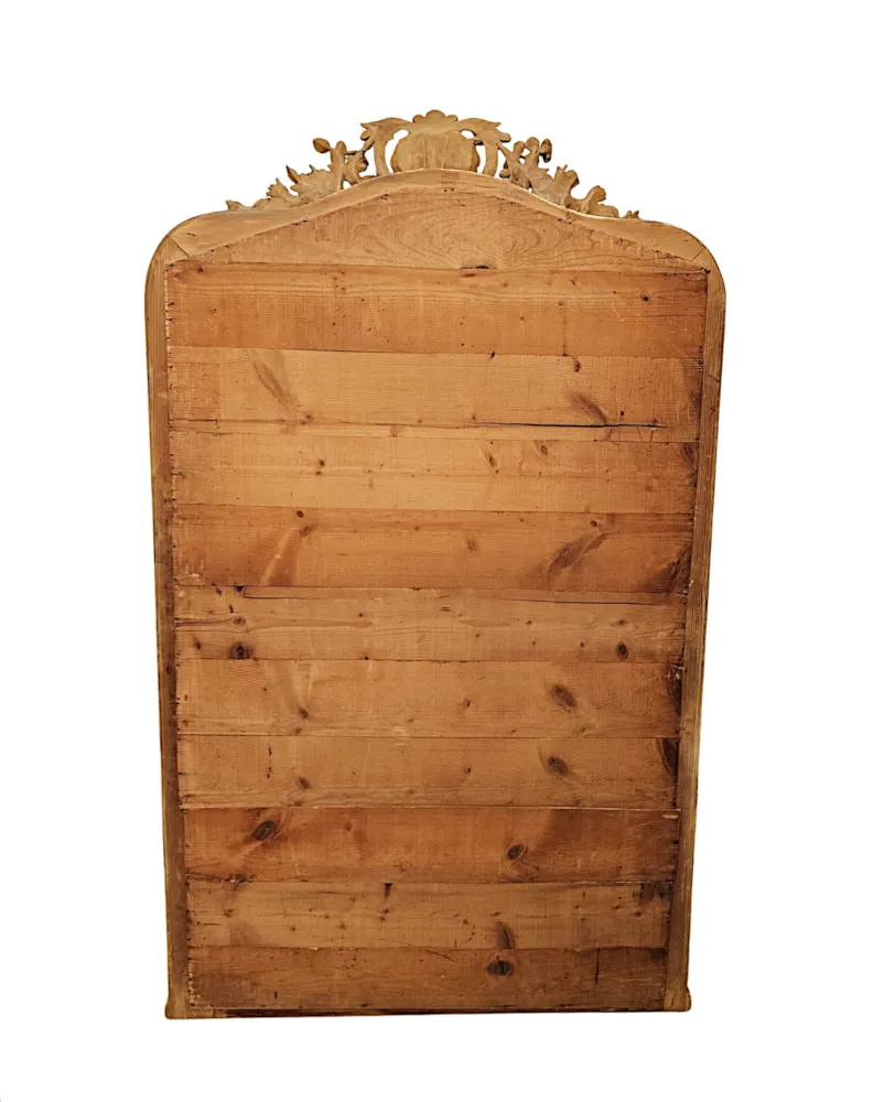 A Fabulous 19th Century Tall Giltwood Hall Mirror with Central Shell Cartouche