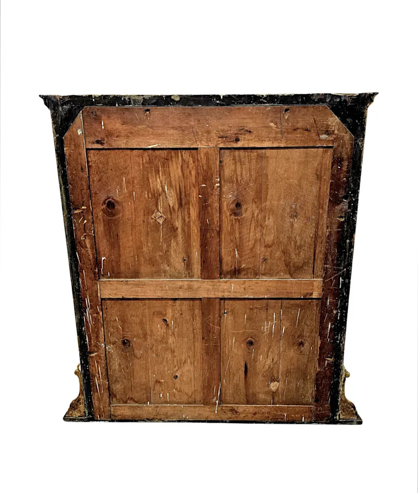 A Very Rare and Fine Large 19th Century Ebonised and Gilded Overmantel Mirror