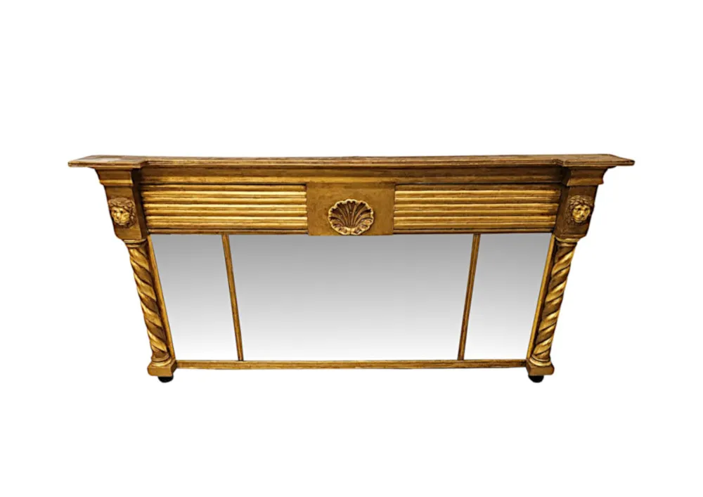 A Very Fine and Unusual Early 19th Century Compartmental Overmantel Mirror