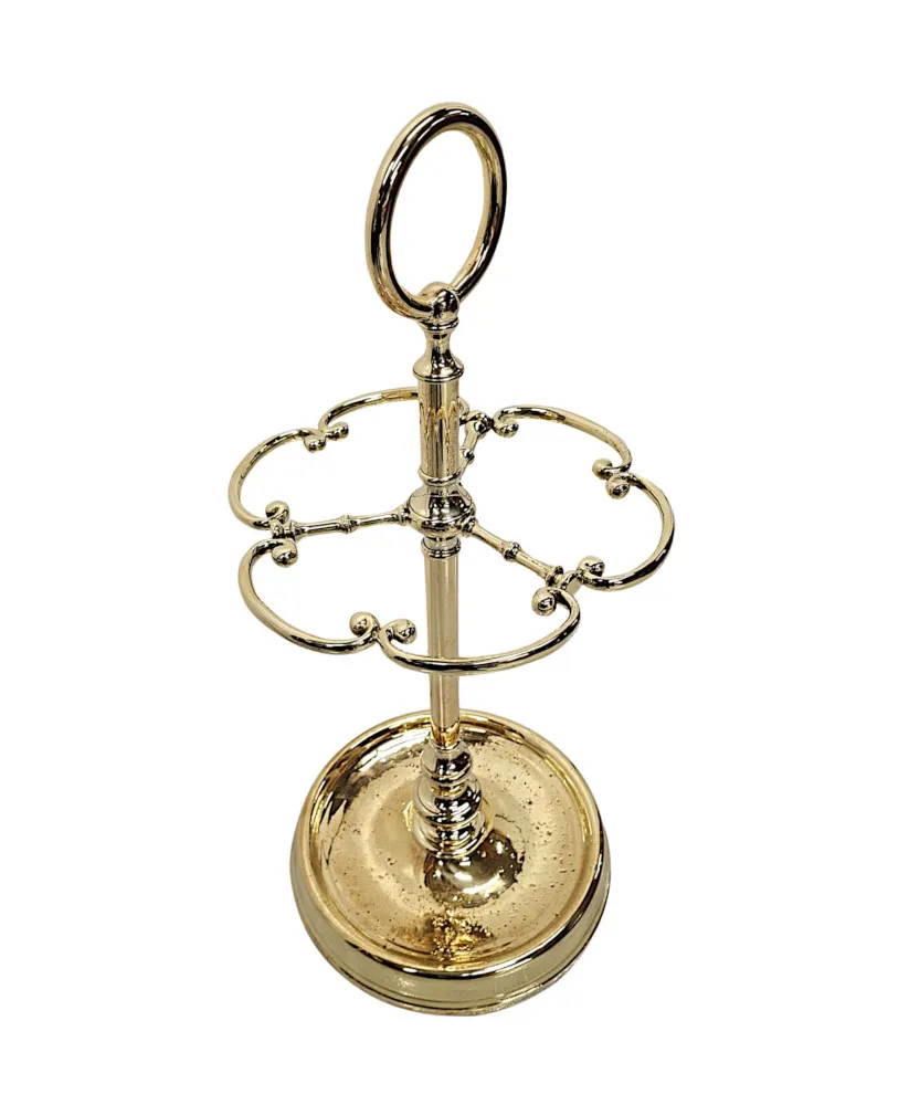 A Very Rare and Fine 19th Century Fully Restored Brass Stick or Umbrella Stand
