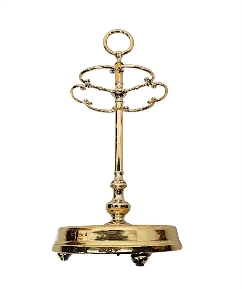 A Very Rare and Fine 19th Century Fully Restored Brass Stick or Umbrella Stand