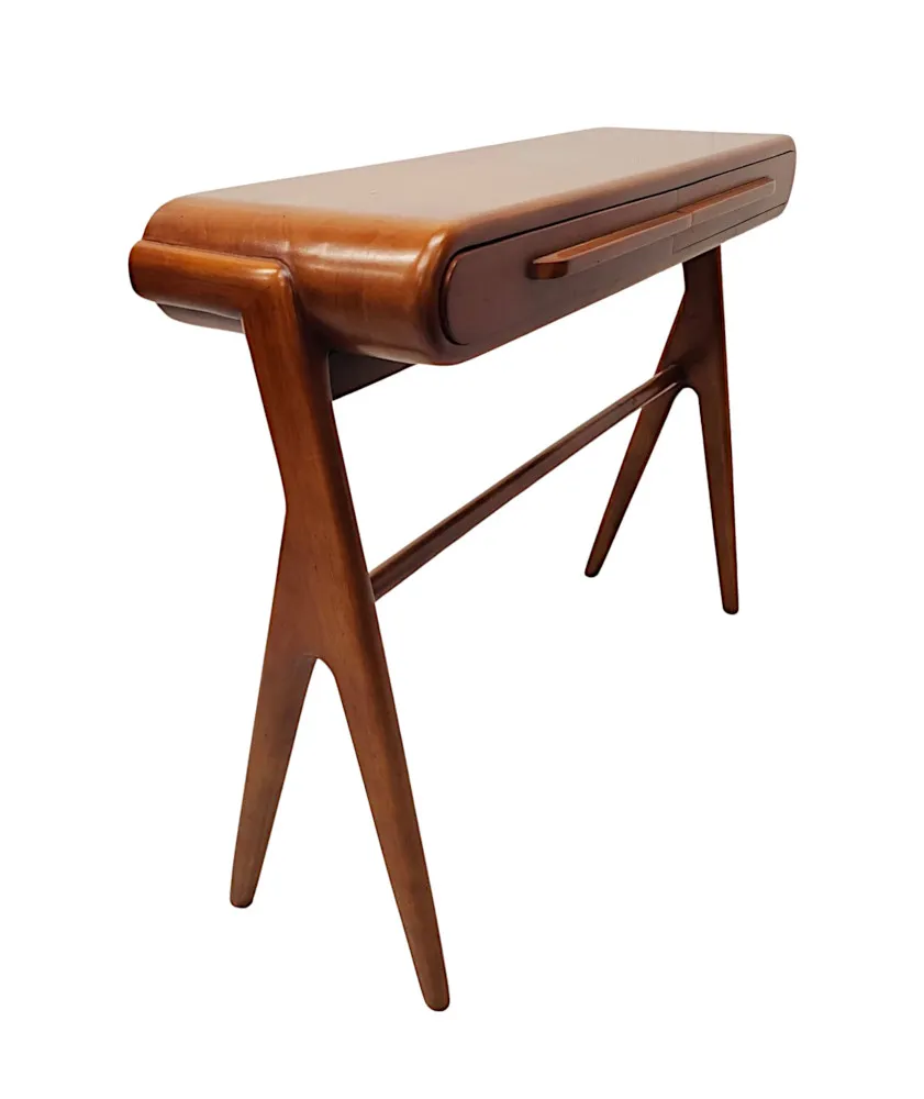  A Stunning Walnut Mid Century Danish Style Console or Side Table