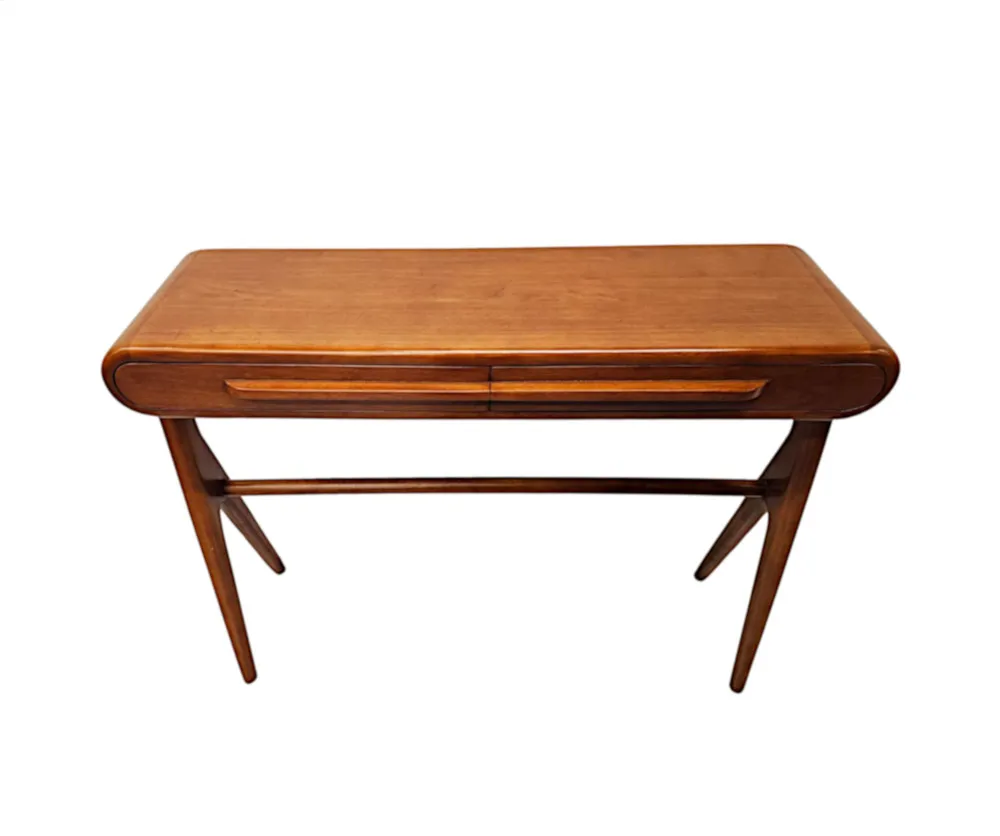 A Stunning Walnut Mid Century Danish Style Console or Side Table