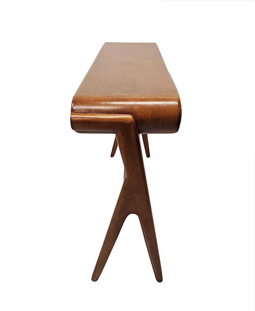  A Stunning Walnut Mid Century Danish Style Console or Side Table
