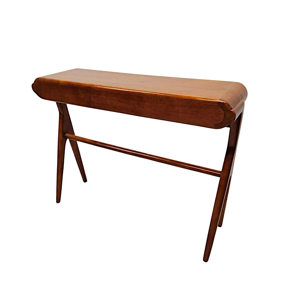  A Stunning Walnut Mid Century Danish Style Console or Side Table