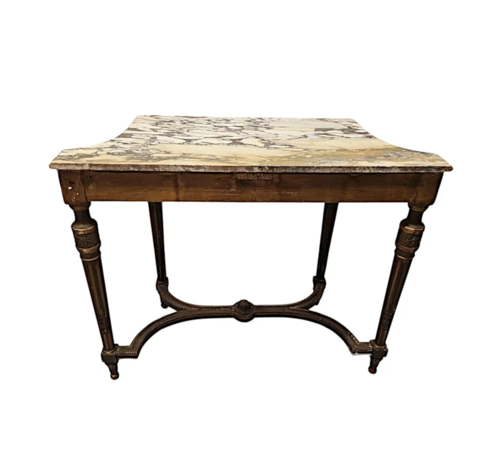 A Fabulous 19th Century Marble Top Giltwood Console Table
