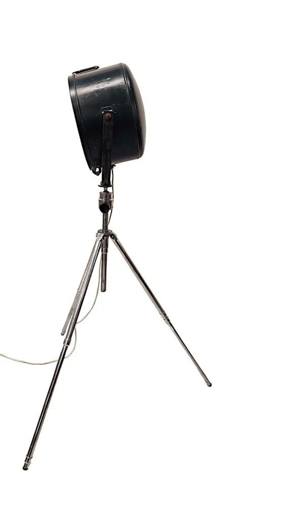  An Unusual Vintage Spot Light on 1960's Aluminium Tripod