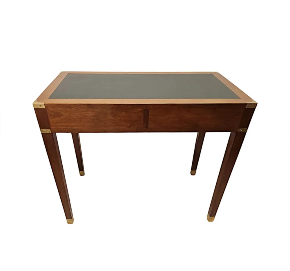 A Fabulous Walnut and Leather Campaign Style Desk