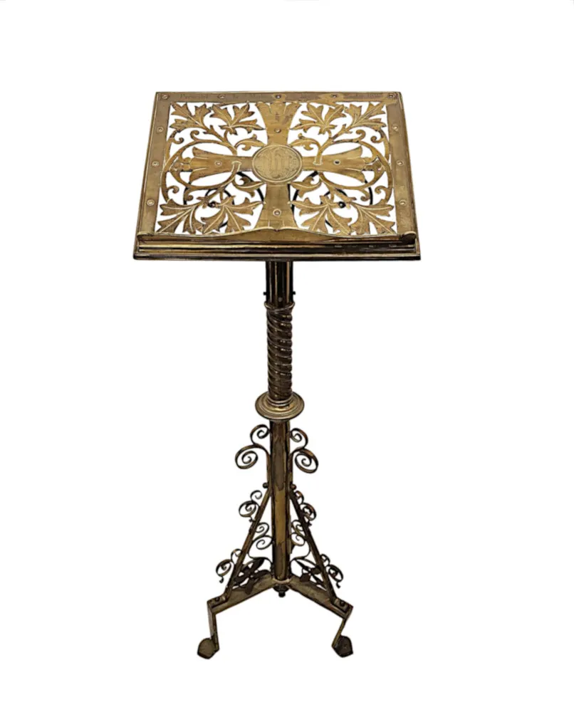  A Very Rare 19th Century Brass Church Lectern