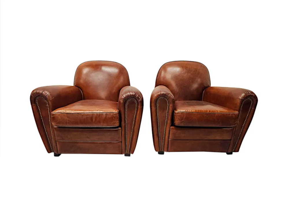  A Fabulous 1930's Design Leather Club Armchair