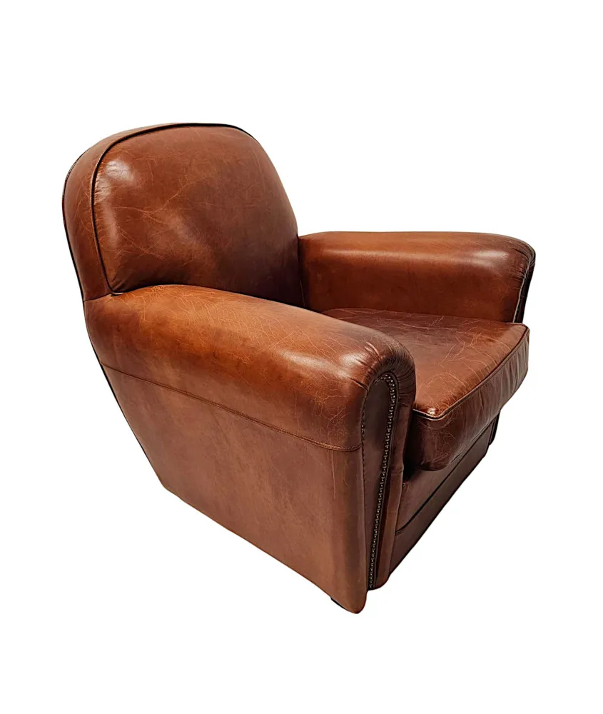  A Fabulous 1930's Design Leather Club Armchair