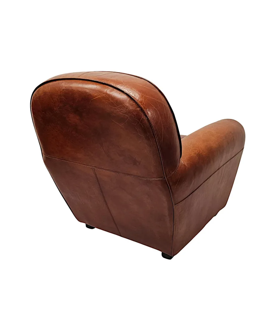  A Fabulous 1930's Design Leather Club Armchair