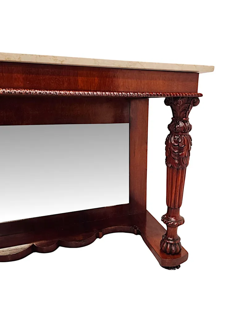 A Stunning 19th Century Marble Top Mirror Back Console Table
